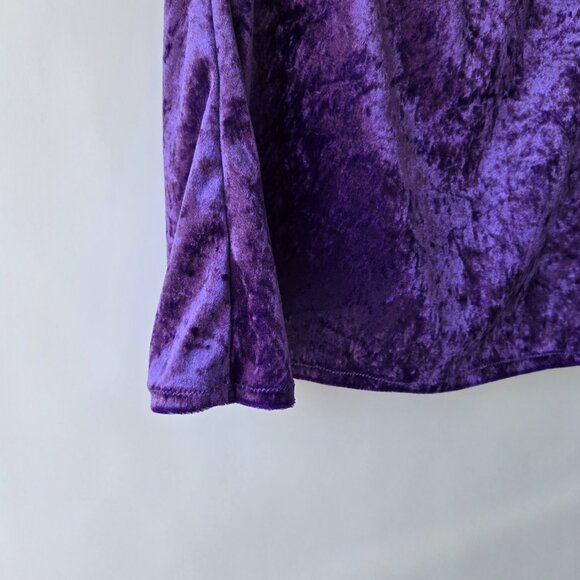 Boho Purple Velvet A-Line Skirt Vintage-Style Midi Length Purple Skirt - Picture 4 of 8